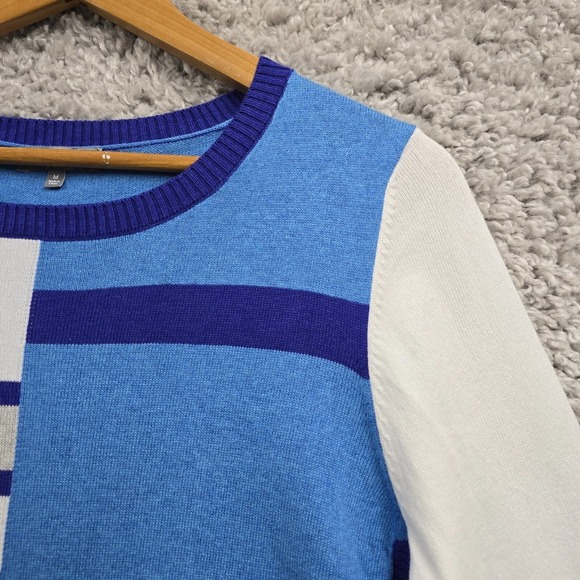 Habitat Sweater Womens Medium Blue Long Sleeve Pullover Stretch Knit Cotton - Picture 3 of 12